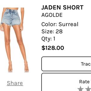 Agolde denim shorts.